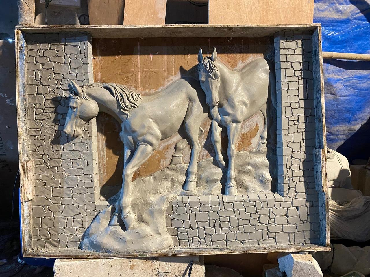 Twin Horses Wall Relief
